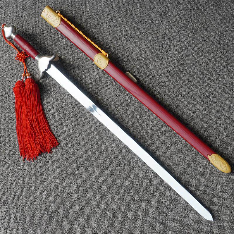 太极剑武术表演剑女软剑未开开刃晨练宝剑古装太极剑