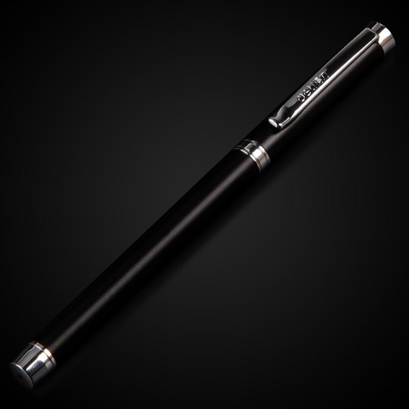 5黑色中性笔金属笔杆办公用笔黑笔碳素笔高档水笔学生写字笔水性笔