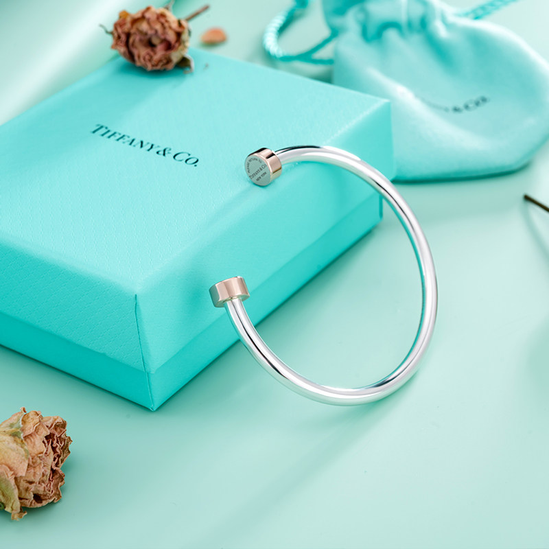 tiffany蒂芙尼正品手镯金属开口纯银手环35235752官网手镯