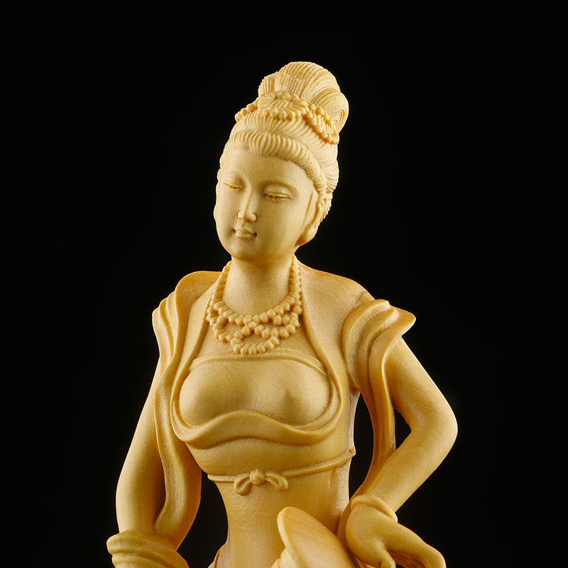 小叶书房仕女飞天摆件美女人物实木装饰客厅木雕