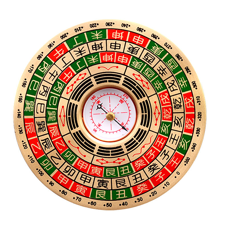 专业罗盘精准高精度纯铜综合八卦指南针随身携带摆件