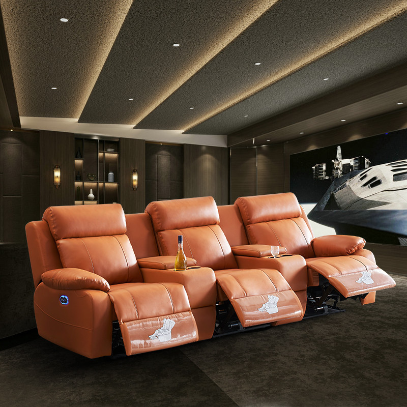 别墅家庭影院头等太空电动多功能舱头层牛皮私人影视厅功能沙发