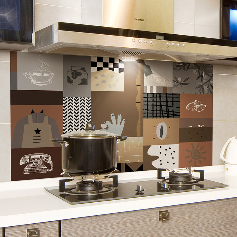 厨房防油贴纸自粘防水创意灶台贴画燃气灶煤气灶家用防油贴纸