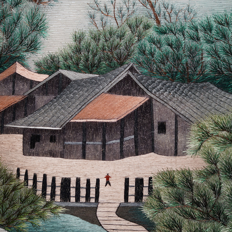 松柏苏绣装饰画工艺刺绣挂画苏绣