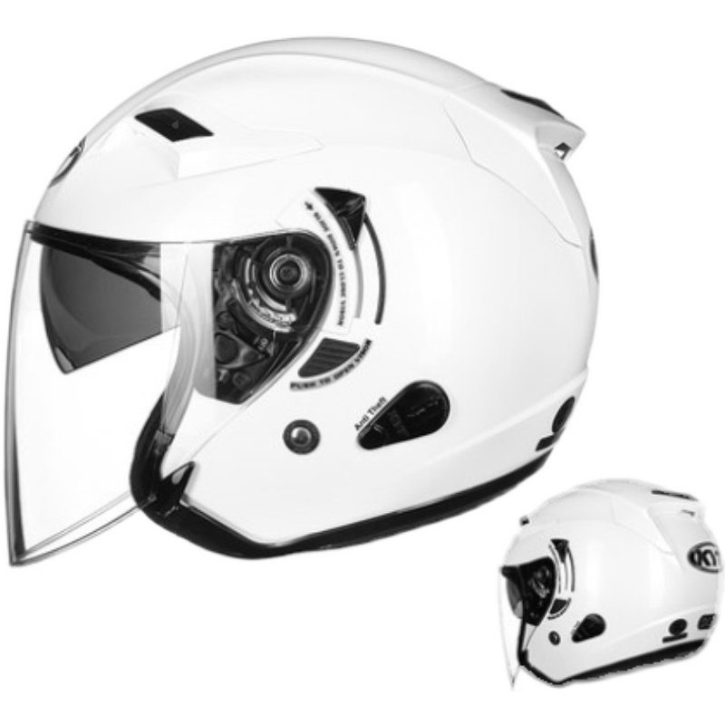 成人kyt头盔摩托车机车半盔双镜gp车手通用摩托车头盔