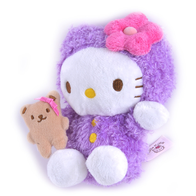 法国正版sanrio紫色抱熊hellokitty毛绒布艺玩具毛绒布艺类玩具