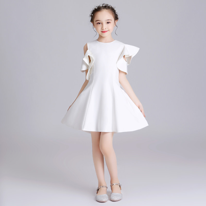 礼服女童裙夏新款高端模特走秀演出服红色儿童儿童礼服