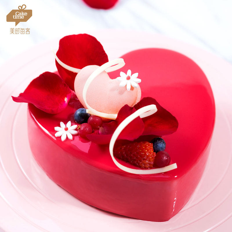 美时每客创意心型巧克力玫瑰生日蛋糕七夕情人节礼物新鲜蛋糕