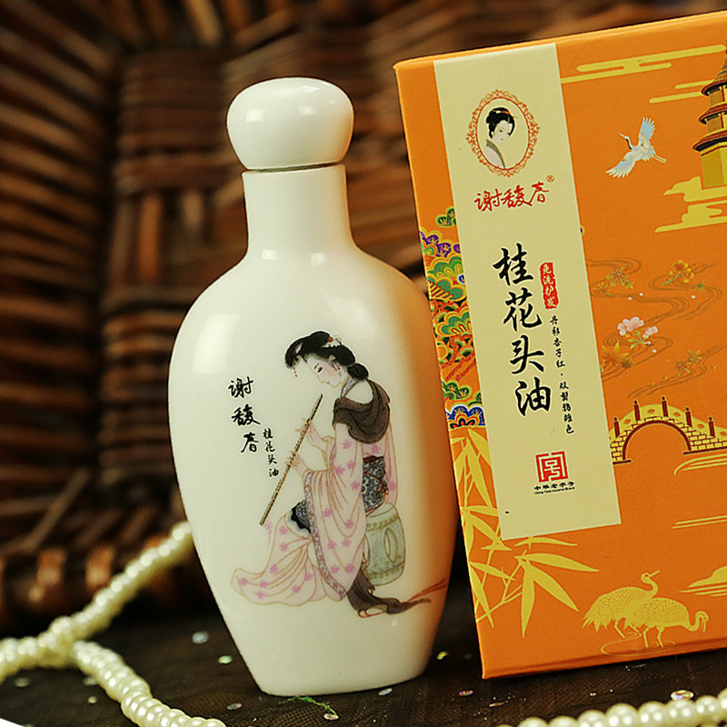 百年谢馥春桂花头油35ml护发景德镇瓷瓶其它护发