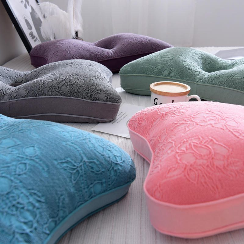 麦壳砂洗提花全荞耳枕一洞护耳一孔荞麦枕头枕头