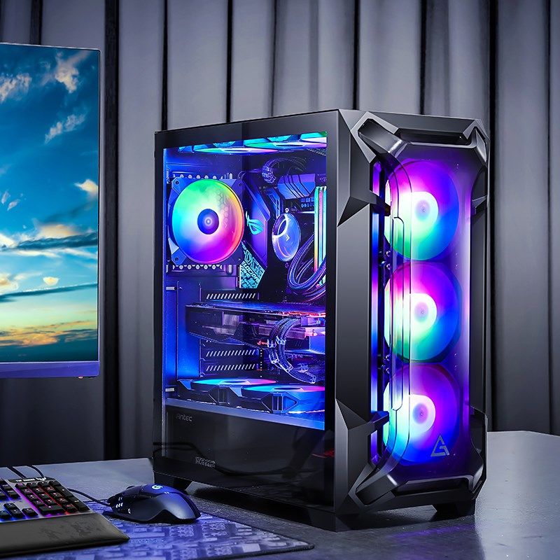 机箱安钛克df600flux台式机主机电脑游戏侧透argb水冷机箱