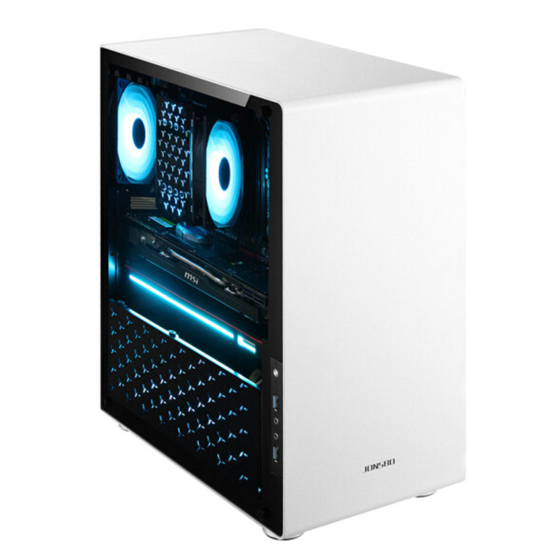 乔思伯jonsbo u4白铝材版 atx主板钢化玻璃侧透主机电脑游戏机箱