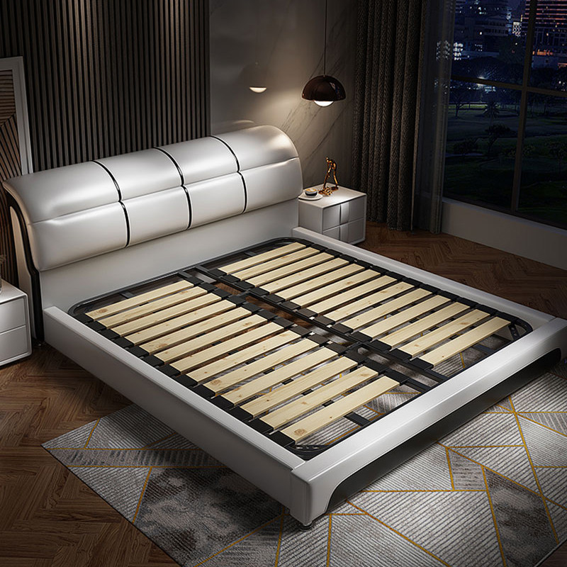 真皮床双人床1.8米现代简约主卧婚床北欧床欧式榻榻米储物床