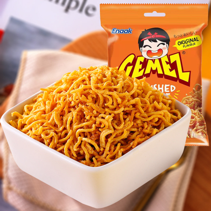 印尼进口gemez小鸡脆脆干脆面点心面30g10袋膨化食品