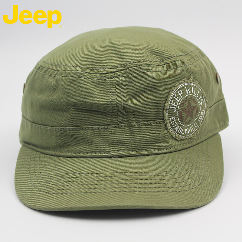 jeep吉普全棉缝制制帽平顶顶帽军帽遮阳鸭舌帽帽子