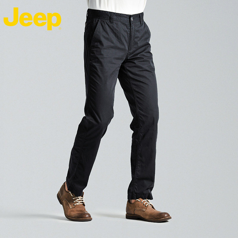 jeep吉普专柜2020旗舰男装春夏直筒中年纯棉休闲裤