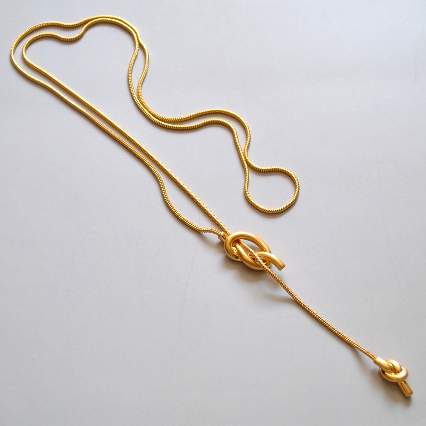 欧美绳结蛇骨款款中长毛衣造型镀金欧美时简约项链