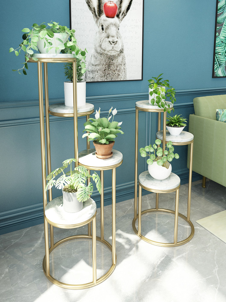 北欧现代铁艺花架室内多层绿植花盆盆架客厅花架