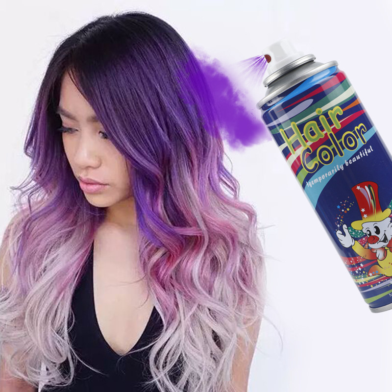 美发网红彩喷一次性染色喷发剂染发黑色蓝色紫色流行发色喷雾可洗
