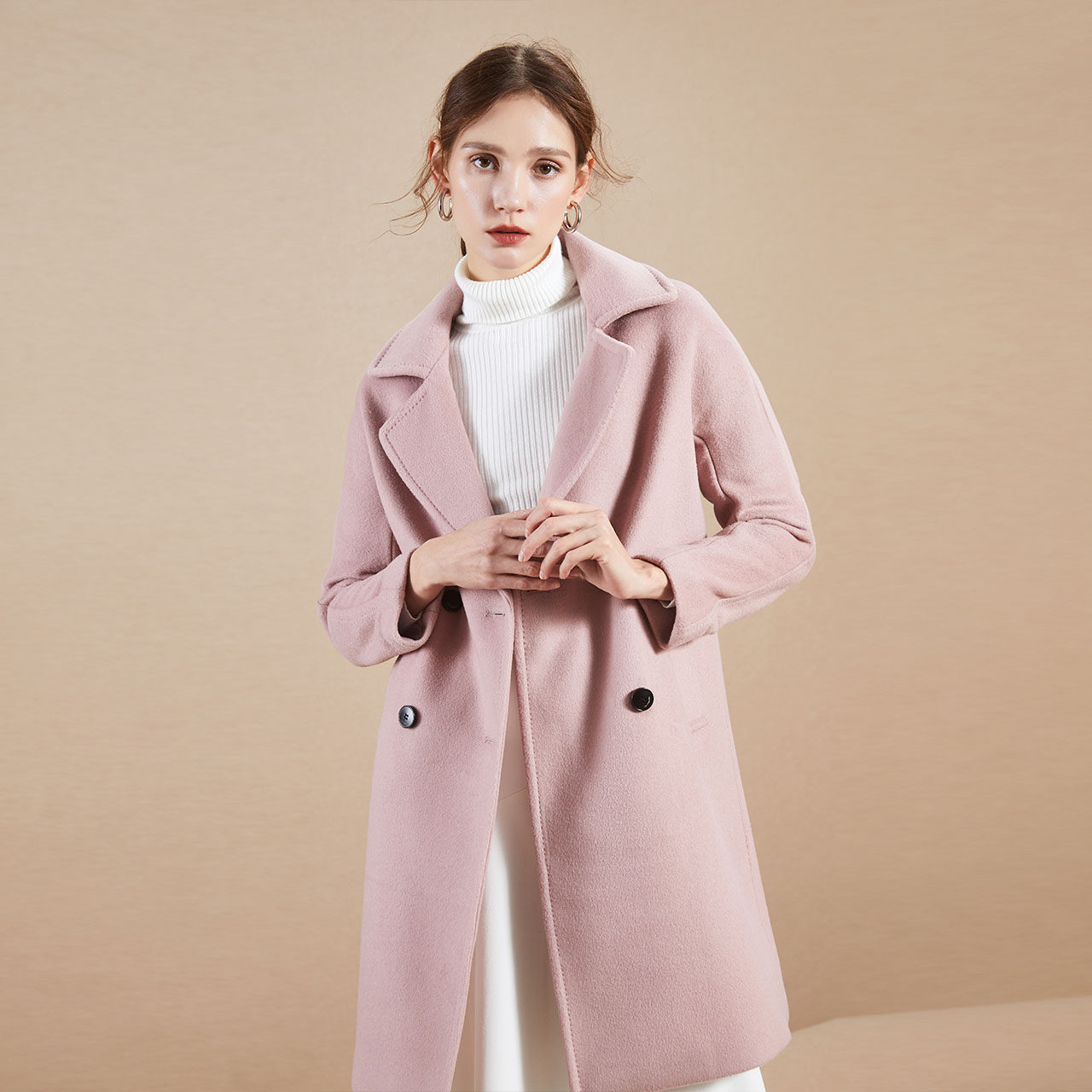 羊毛毛呢外套女士2018冬季新款韩版宽松外衣森系赫本中长呢子大衣