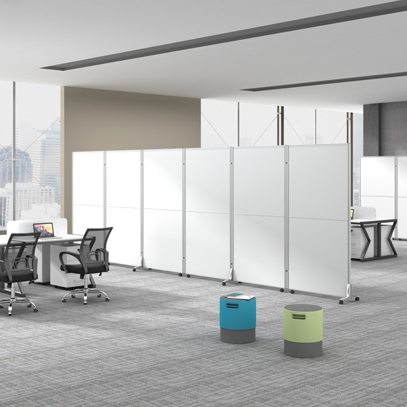 办公室屏风隔断深圳可折叠移动简易活动推拉带轮办公屏风