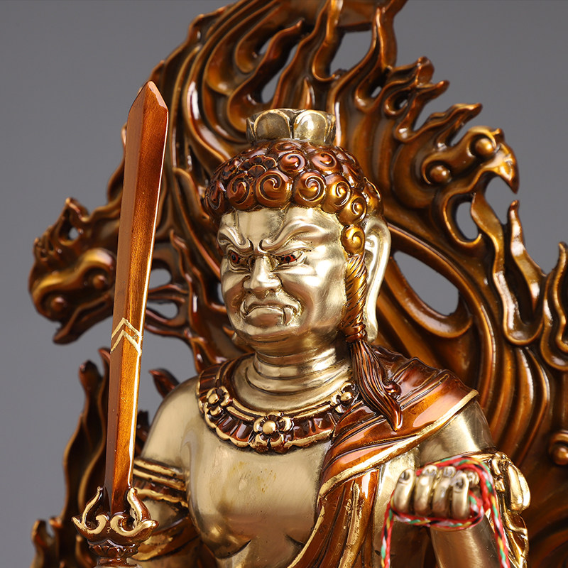 不动台湾铜雕手工明王佛像纯铜菩萨生肖守护神摆件