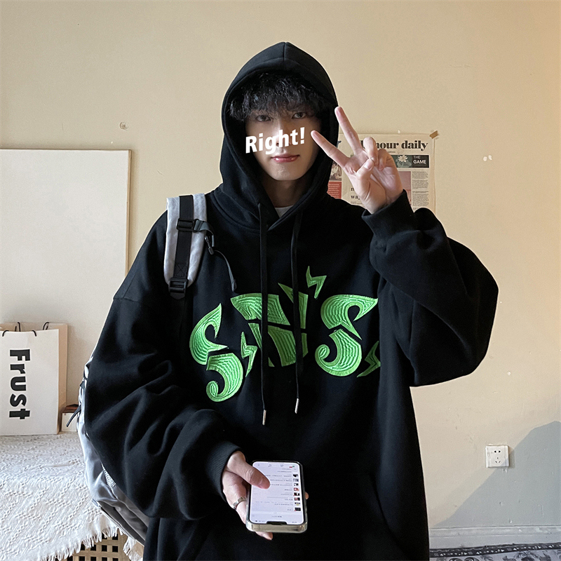 连帽卫衣男春秋潮ins潮牌外套秋季潮流宽松oversize高街小众男装