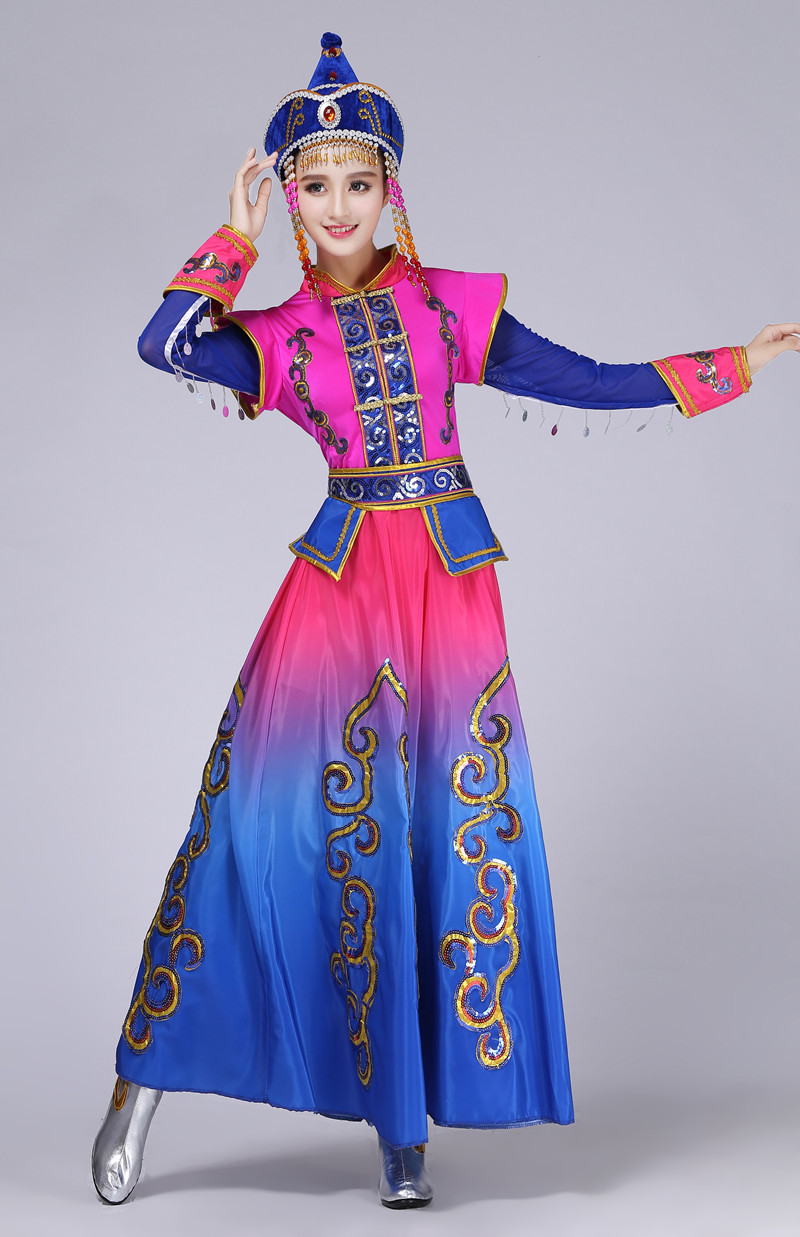 新款蒙古族服装少数民族女装蒙古舞蹈演出服舞台表演开场舞大摆裙