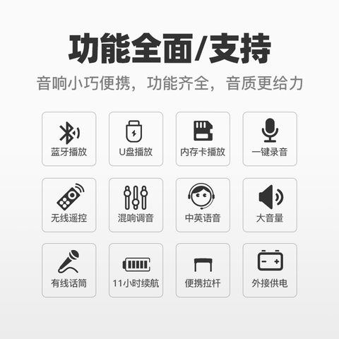先科奇一专卖店:先科广场舞音响大功率带无线话筒户外蓝牙音箱移动