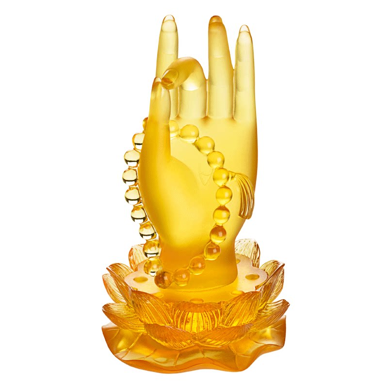 琉璃摆件家用佛手如意莲花数珠佛具手印吉祥摆件