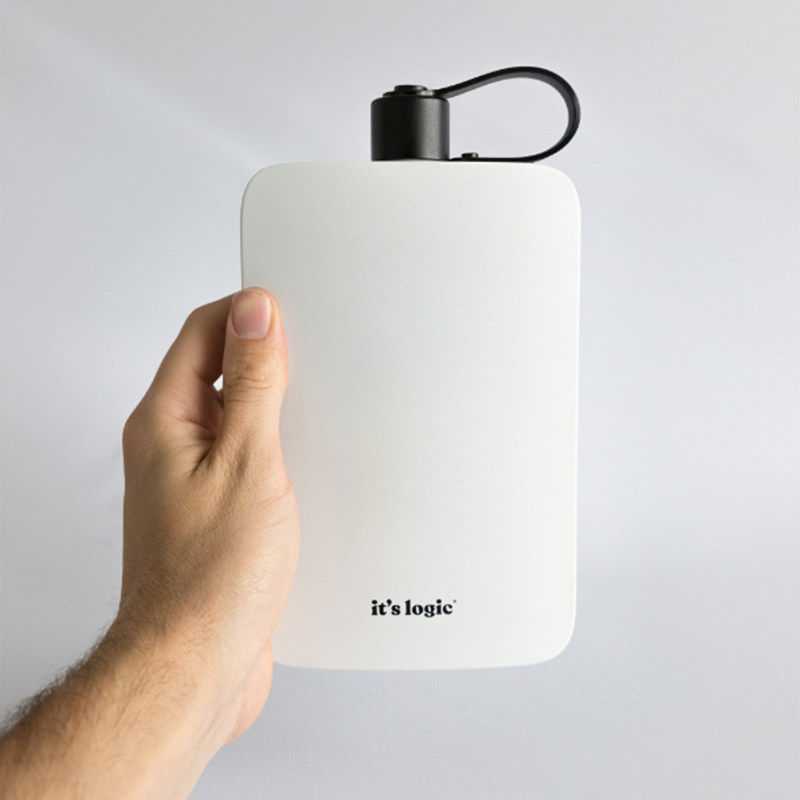 渣洗itlogic不锈钢扁平水壶便携健身户外运动超薄随手杯