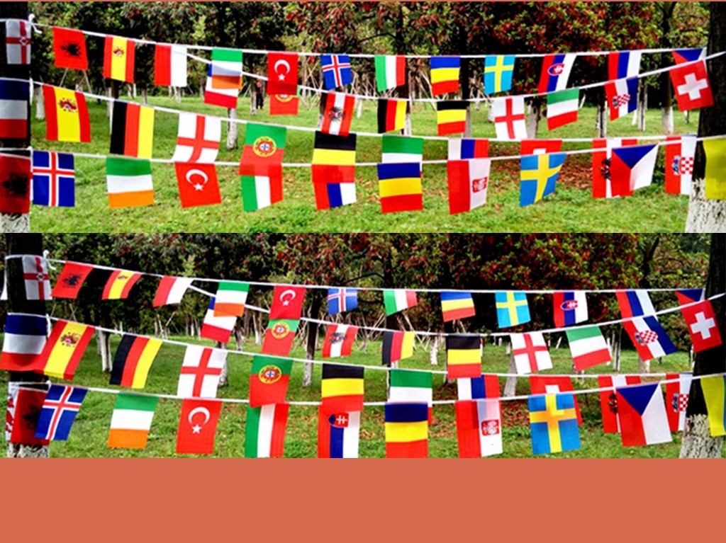 2021球迷商场酒店国旗万国旗欧洲杯旗条强挂串旗球迷用品