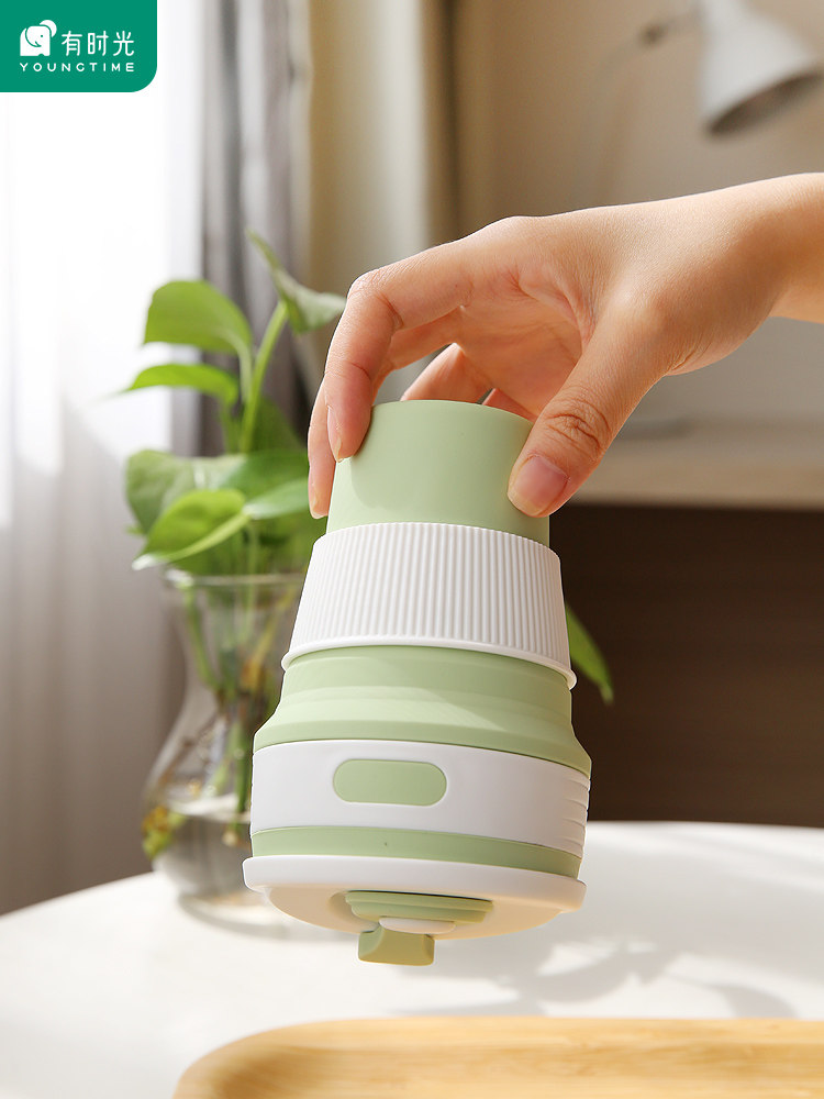 时光硅胶折叠水杯旅行迷你便携式酒店宾馆漱口可伸缩水杯