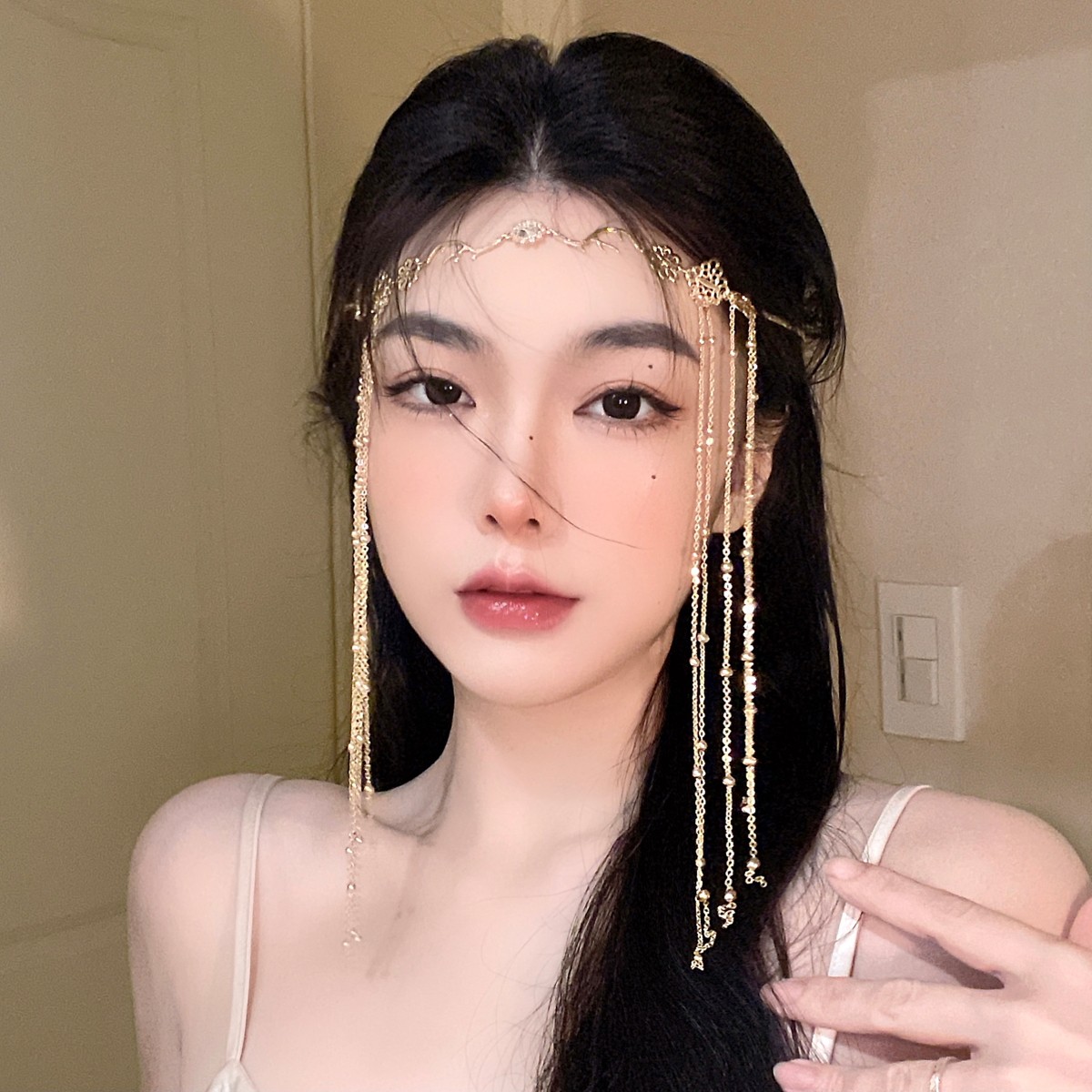 异域风情头饰女流流苏古风面帘额饰眉心发饰古装发饰