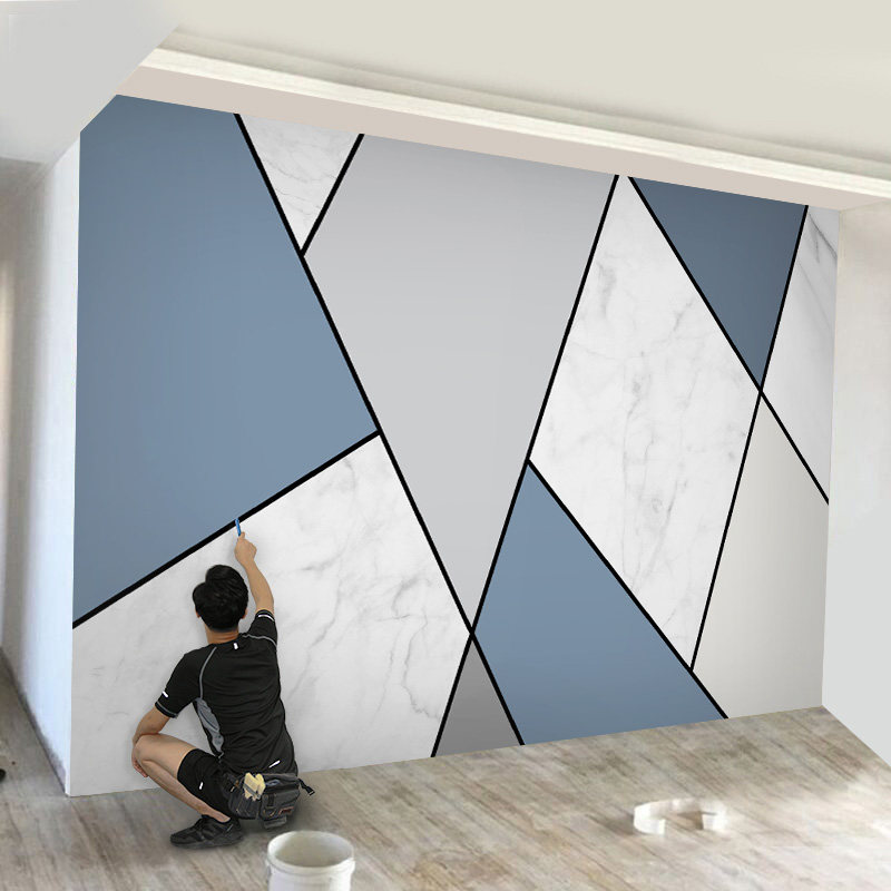 8d电视背景墙壁纸壁画现代简约客厅墙纸北欧几何定制壁画