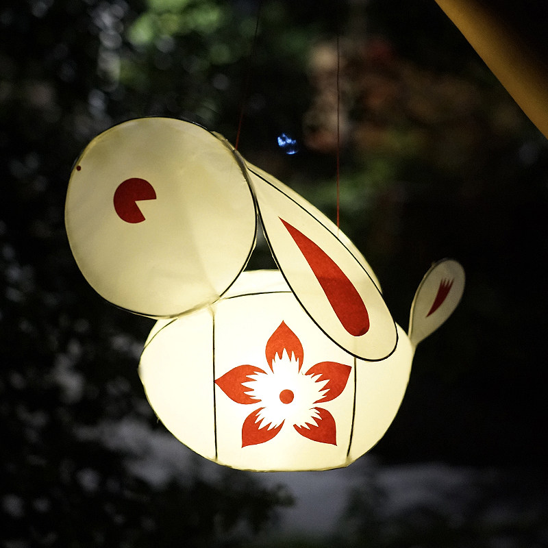 元宵节传统纸灯灯笼手提古风小兔子花灯diy材料兔子灯