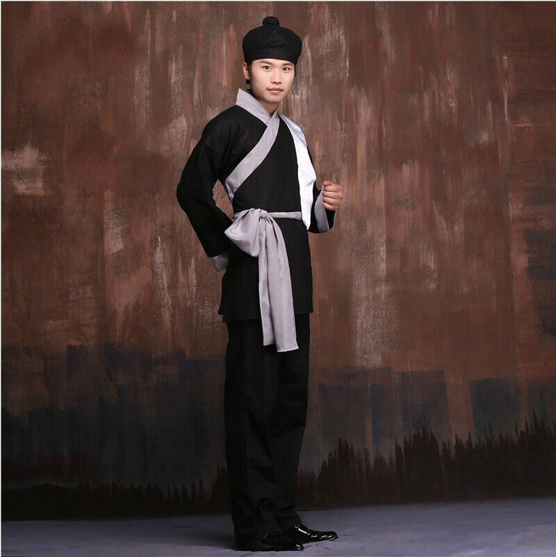 传统汉服古装 饭店酒店制服平民轿夫装 小二服装 牛郎服店铺伙计中式