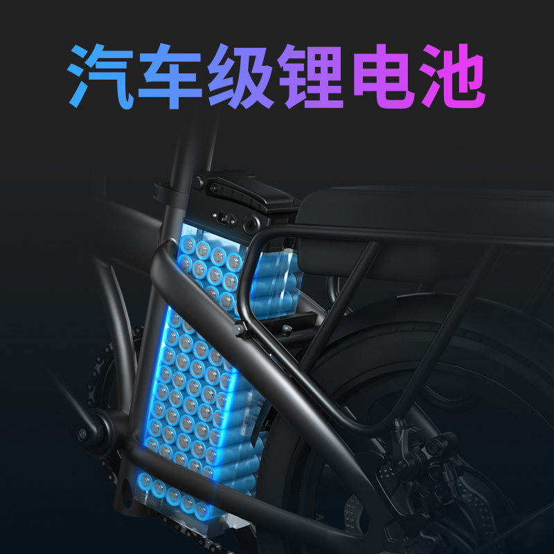 正步20寸铝合金折叠电动自行车 锂电池男士代步小型电瓶车新国标