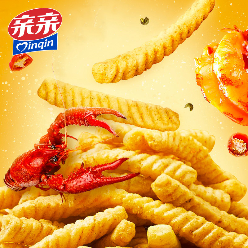 亲亲虾条小龙虾味80g3袋