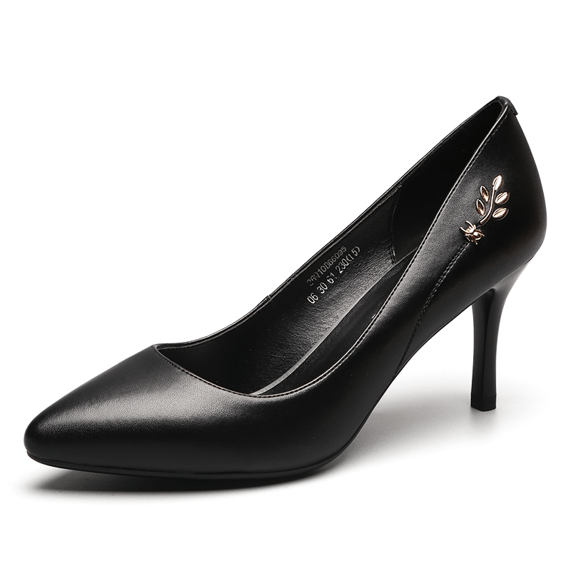 蜘蛛王女鞋春款2019新款红色高跟鞋细跟官方真皮旗舰店皮鞋女单鞋