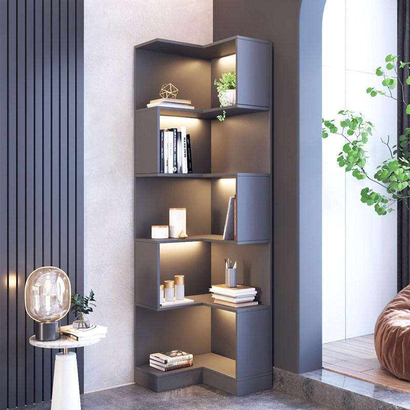 转角现代轻奢客厅置物架收纳柜边柜家用靠墙拐角角柜