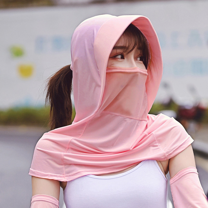 【短外套】夏季连帽遮面防晒衣女防紫外线披肩短款薄款冰丝遮阳