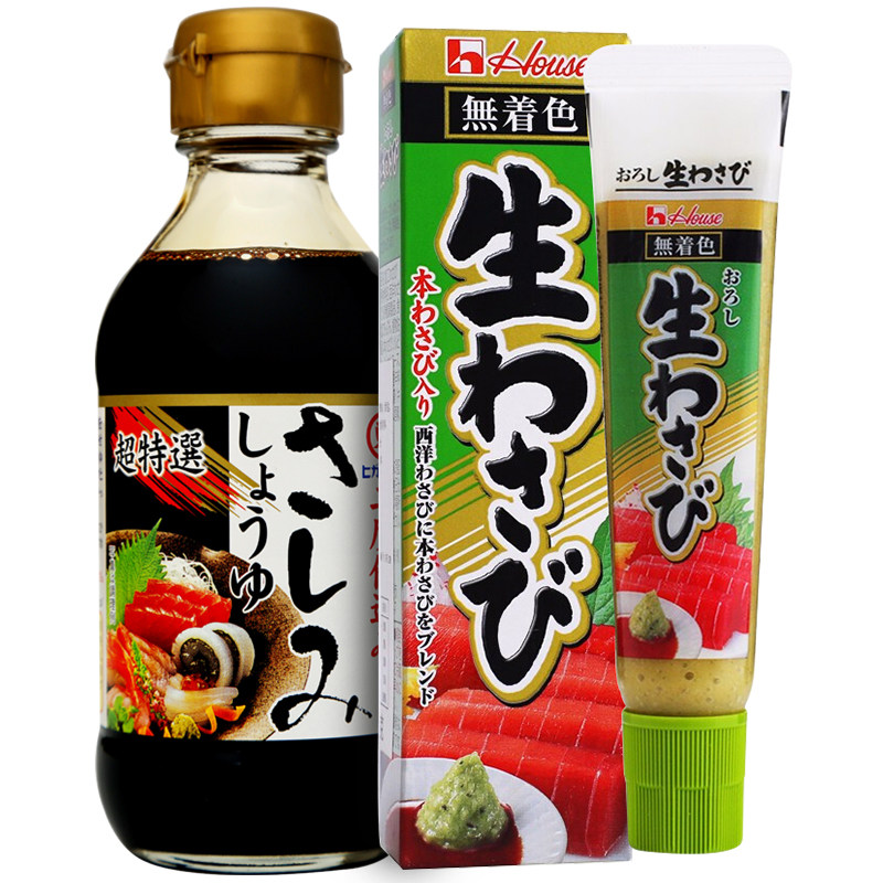 日本进口东牌刺身酱油200ml好侍芥末组合寿司酱油