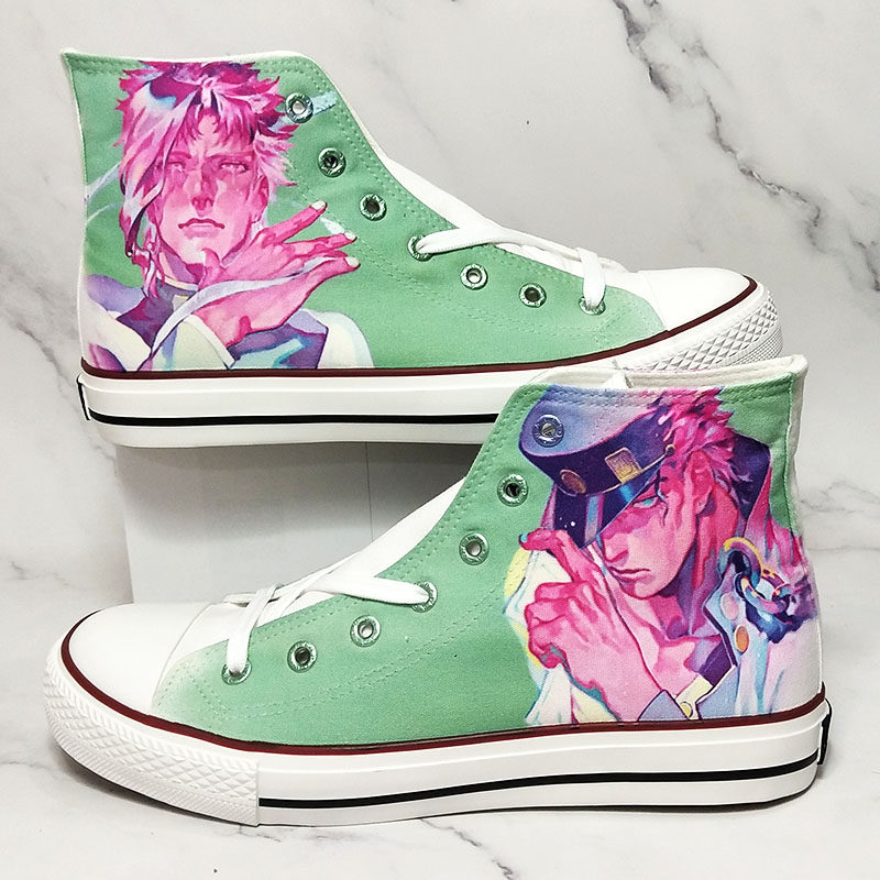 jojo奇妙冒险漫画来图定制周边空条承太郎周边联名高帮帆布鞋秋
