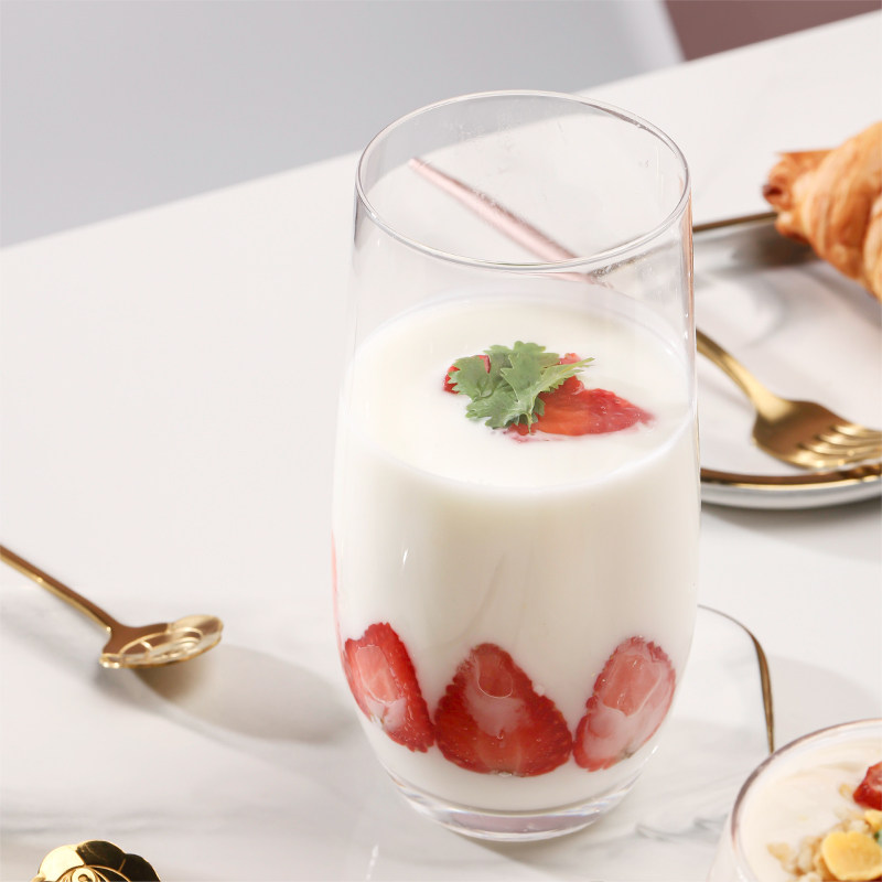 日式ins风网红思慕雪椭圆玻璃杯酸奶奶杯慕斯玻璃杯