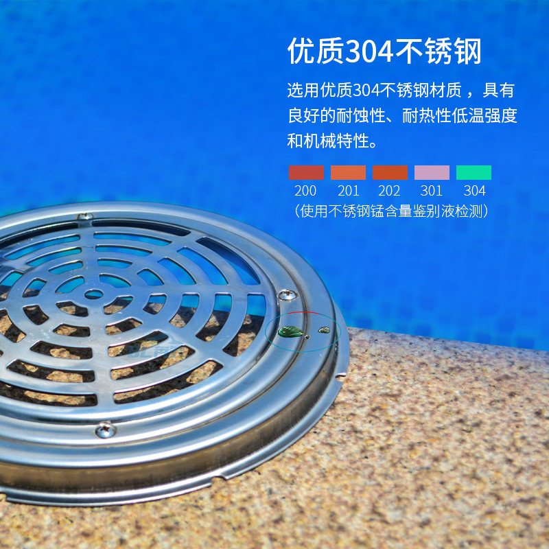 泳池不锈钢溢水口游泳池溢水配件地漏排水格栅泳池设备