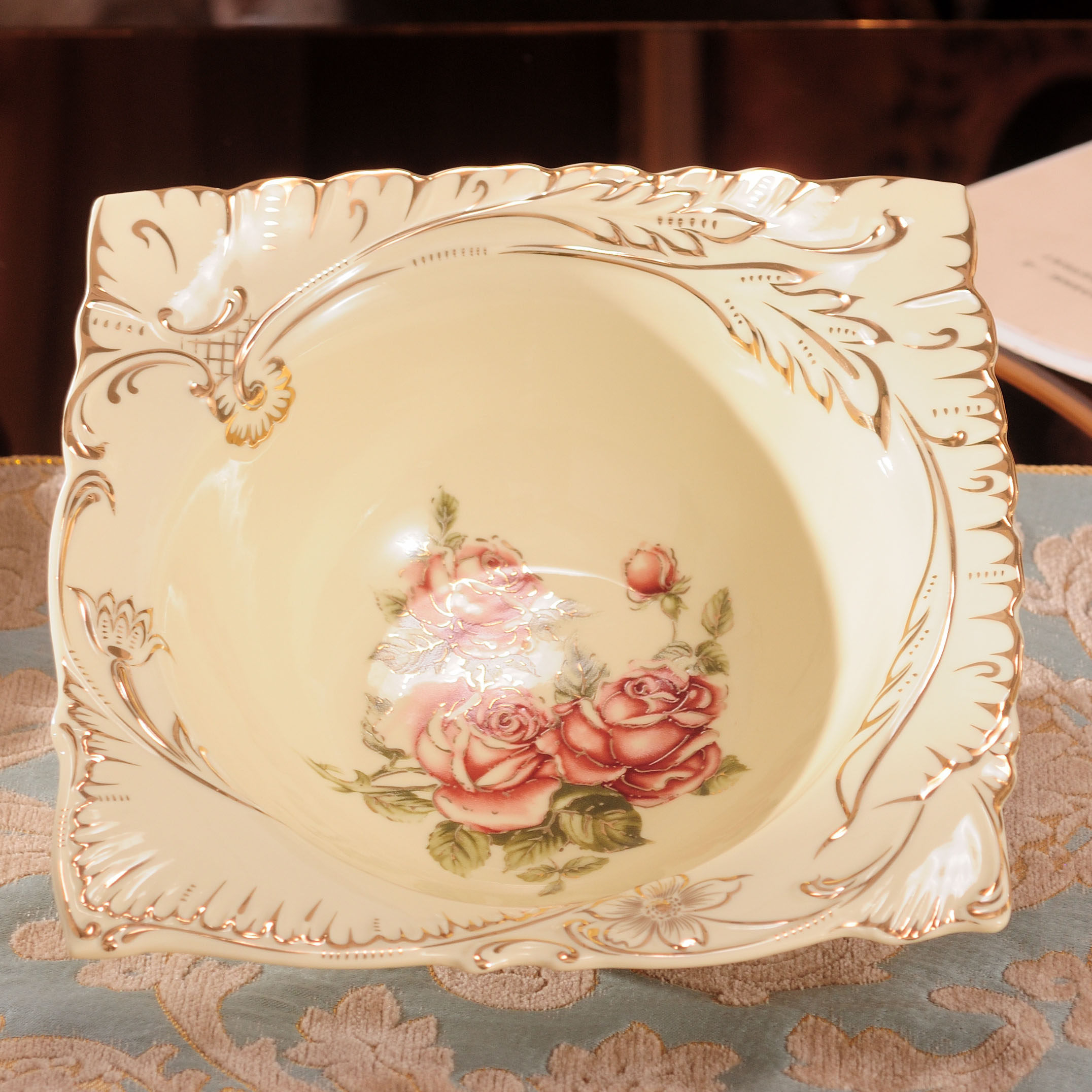 欧式陶瓷餐具家用9寸方型面碗汤碗水果沙拉酒店碗