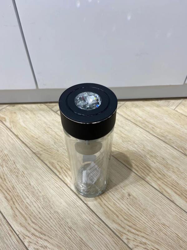 亚泰钻石双层玻璃杯水杯杯子带盖随手男女玻璃杯