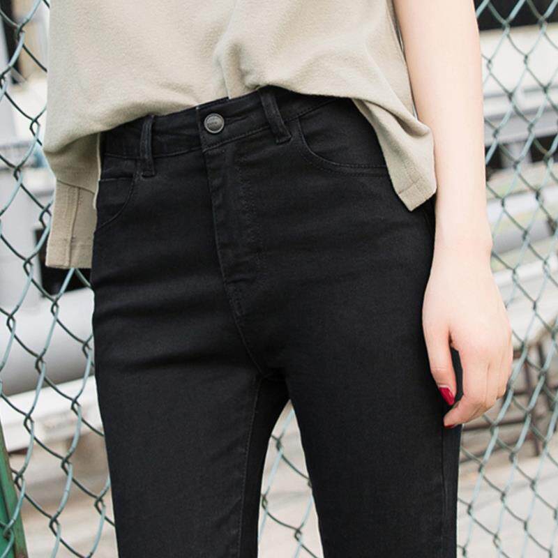 黑色牛仔裤九分2020年春夏新款韩版高腰显瘦小脚牛仔裤