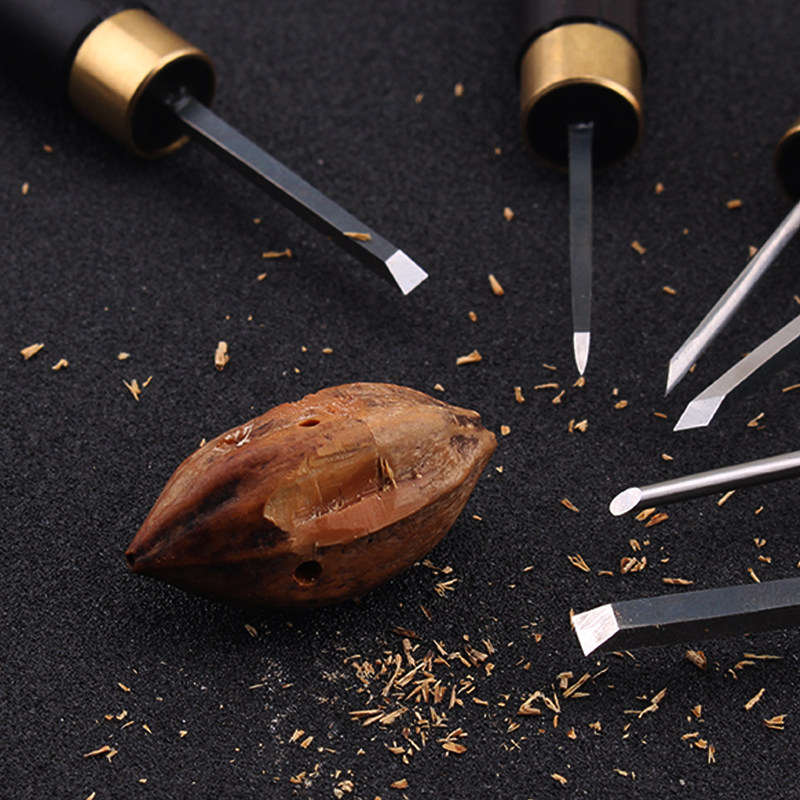 橄榄核雕刻刀木雕刀竹雕木工桃核菩提雕刻刀白钢微雕刀工具雕刻刀